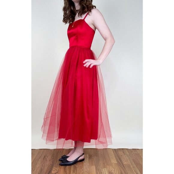 Rare Gunne Sax Vintage Midi Maxi Tulle Dress Romantic Whimsigoth Wedding Guest - Picture 3 of 11